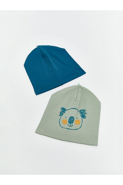 LC Waikiki New Season Printed Baby Boy Beanie 2 Pack - S5Ln44Z1