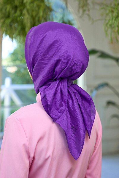 İpekhan Μωβ Μεταξωτό Μαντίλι Voile με απλό σχέδιο - 10100-01