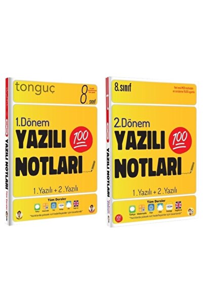 Tonguç Yayınları 8. Sınıf Yazılı Notları 1. Dönem ve 2. Dönem 1 ve 2. Yazılı