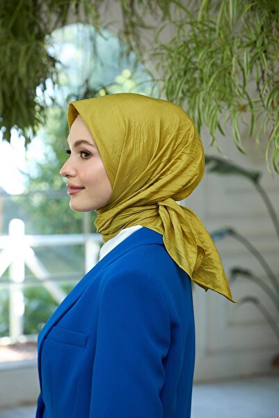 İpekhan Πράσινο μεταξωτό μαντήλι λαδιού - Voile με απλό σχέδιο, μοντέλο 10100-12