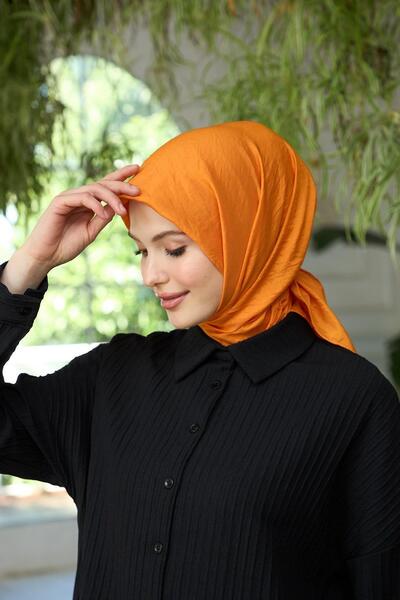 İpekhan Πορτοκαλί μεταξωτό κασκόλ - Απλό σχέδιο Voile, Μοντέλο 10100-23