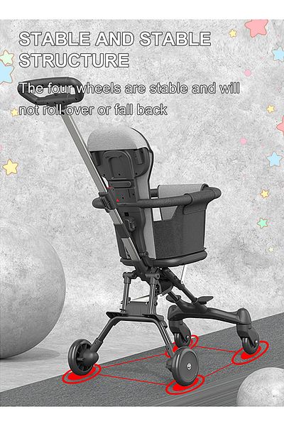 Ma Baby Baby Lightweight Stroller,Two-way Push Four Wheel Stroller