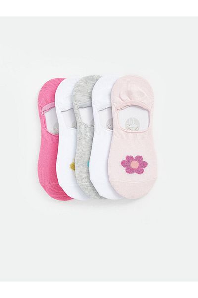 LC Waikiki Lcw Dream Pink Floral Girl's Ballerina Socks 5-Pack