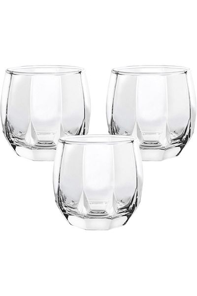 Ocean Jubilee Rock Glass Set, 3 pcs, 340 ml: Double Rock, Lowball, Water, Whiskey Glasses.