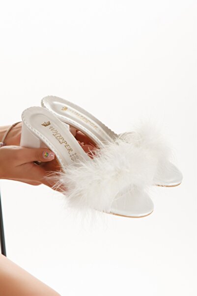 Blacktavern Feathered Bride Engagement Wedding Dowery Slippers