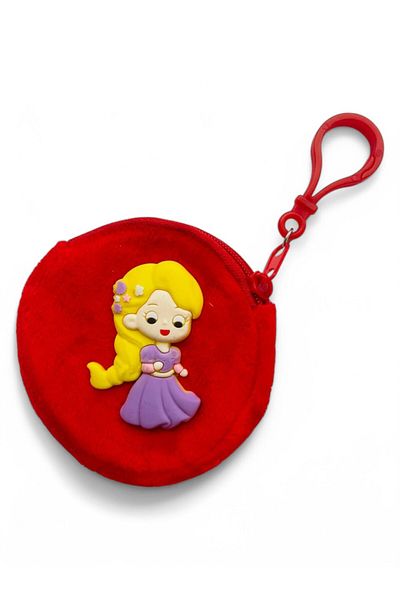 GALATA GIFT Портфейл за момиче, мини портмоне за монети вътре в чантата, аксесоар за чанта с фигурка на принцеса, цветна, 9 см