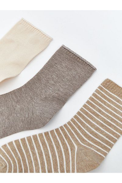 LC Waikiki Lcw Dream Beige Patterned Women's Socks 5-Pack