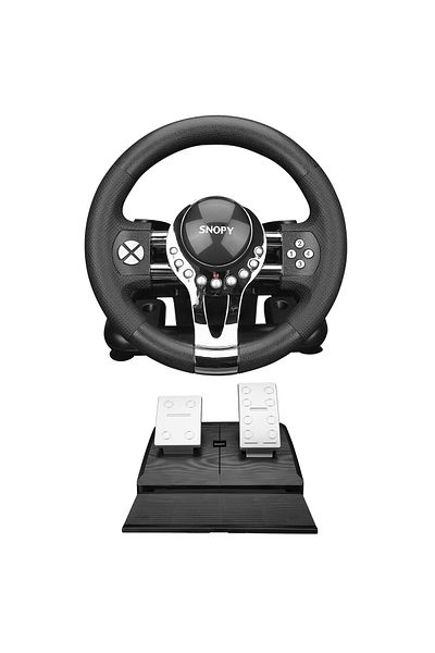 Snopy مجموعة عجلة القيادة V5H Pro USB Gamepad Gaming عجلة القيادة المعدنية مع فرامل اليد