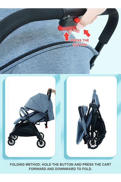 Ma Baby Auto Baby Stroller, Can Sit And Lie, Lightweight Single Stroller, Foldable And Portable Pram