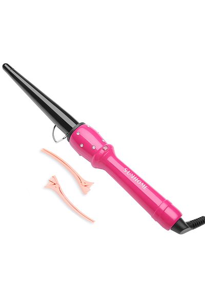 Sunhome Tapered Curling Wand，25mm Professional Ceramic Hair Curling Wand，Instant Heat Hair Curler