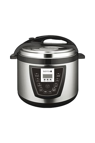DOTS Stainless Steel Multifunctional Pressure Cooker 12 Liter and 1500 Watt - Silver
