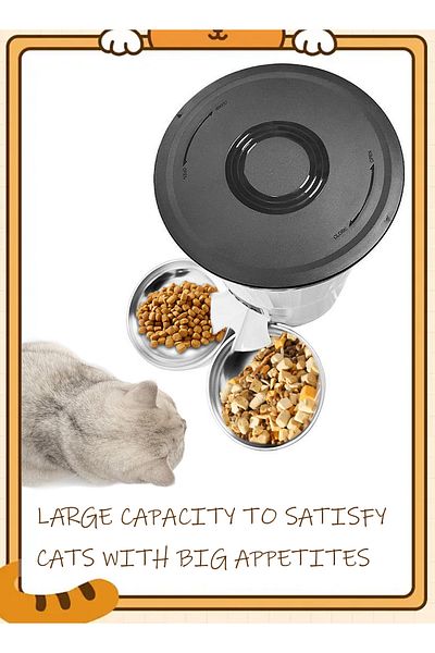 KidLe Automatic Pet Feeder Double Bowl Cat Feeder