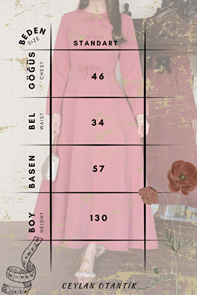 Ceylan Otantik Φόρεμα κρεπ με λεπτομέρεια λαδιού πράσινο φιόγκο