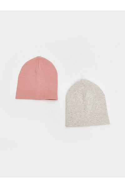LC Waikiki Lcw Baby Pink Basic Baby Girl Beanie 2-Pack
