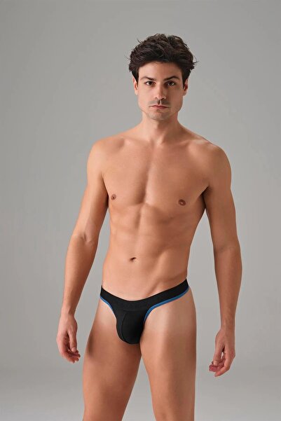 Doreanse 1012 Detailed Modal Men's String Thong Sira - Black