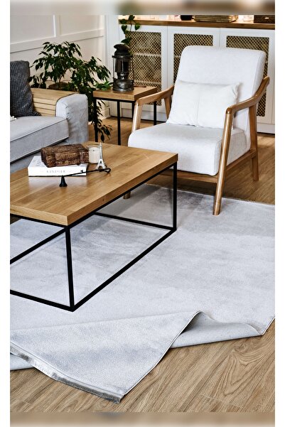 Apex Halı Yoga 5012 Gri Kaymaz Yıkanabilir Düz Renk Üst Kalite Yumuşak Dokulu...