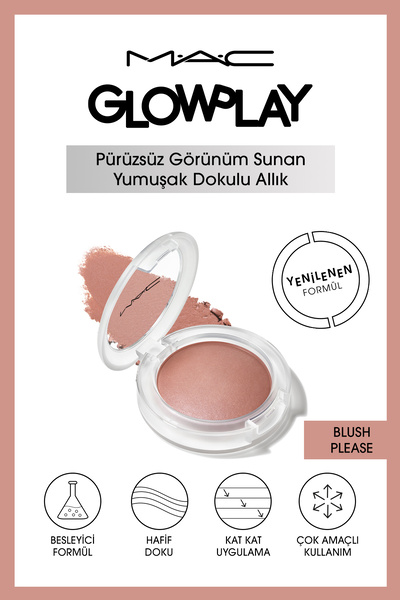 M.A.C Glow Play Yumuşak Dokulu Allık-blush, Please