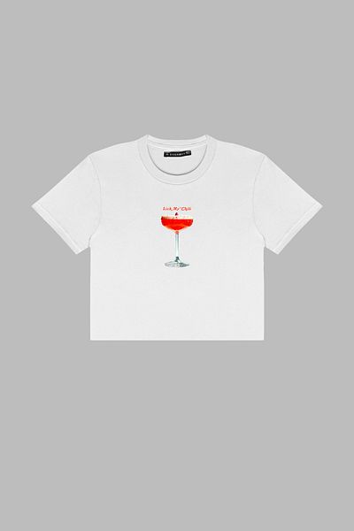 Sekizbiraltı Λευκό Crop Top - Lick My Chili Printed