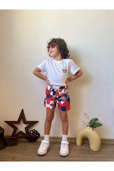 DİVİSTA Unisex Çocuk Çok Renkli Desenli Şort
