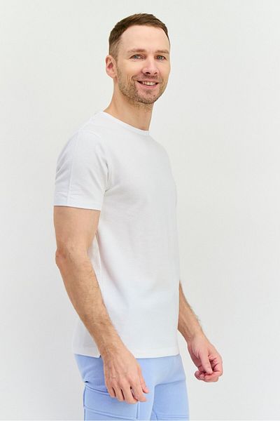 French Connection Men Crew Neck Short Sleeves Textured T-shirt, White