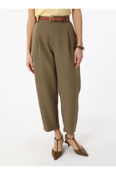 Refka Basic Mold High Waist Trousers - Light Khaki - Refka