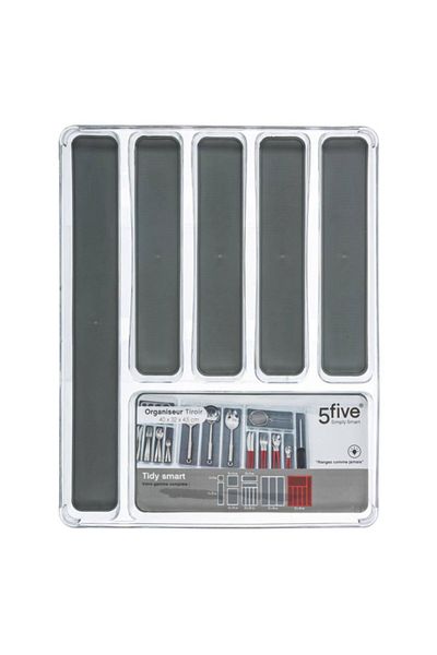 Five Simply Smart Tidy 6-Compartment High Quality Space Saving Cutlery Storage Tray