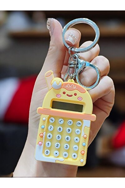 Stonix Sevimli Mini Hesap Makinesi Anahtarlık Pilli Renkli