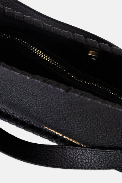 Vince Camuto Women Brand Logo Shoulder Bag 16 H x 30 L x 10 W cm, Black