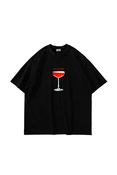 Sekizbiraltı Μαύρο Oversize Unisex T-Shirt - Lick My Chili Printed