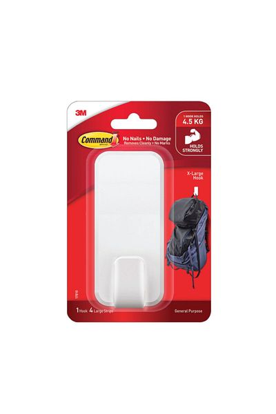 COMMAND Damage-Free Self-Adhesive Plastic Hook X-Large