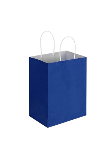 GİZPAK Kraft Burgu Saplı Çanta Lacivert 25x31x12cm 25 ADET