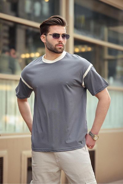 Madmext Ανδρικό μπλουζάκι Smoked Crew Neck Regular Fit E7126