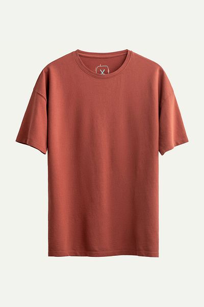 KAFT Unisex Oversize/ Relax Fit Basic T-Shirt - Τούβλο