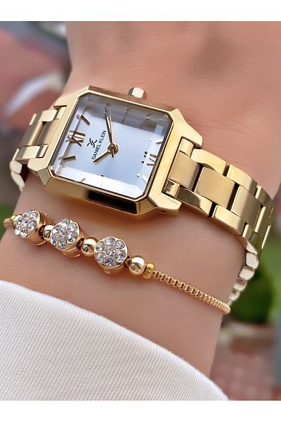 Daniel Klein Gold Silver Color Women's Wristwatch - Bracelet