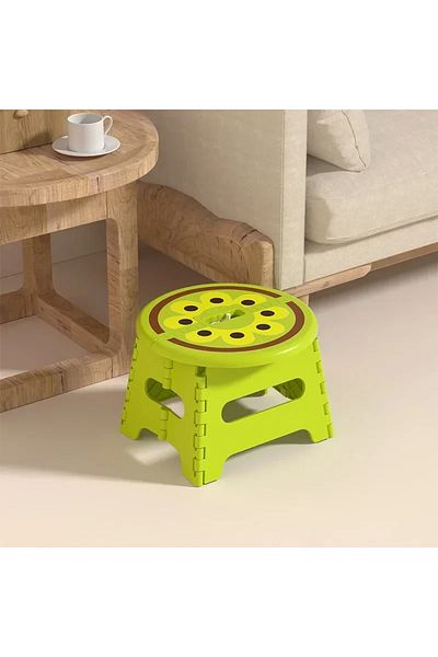 Choice 24.5x18x18cm Kiwi 2024 New Plastic Thickened Fold Stool Cartoon Creative Portable Low Stool Outdoor