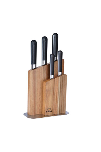 Parfait 6-Piece High Quality Wooden Stand-Knife Block Set