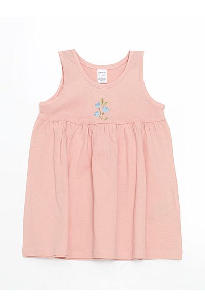 LC Waikiki Floral Combed Cotton Pleated Baby Girl Dress 2 Pack