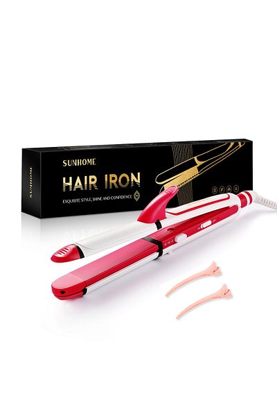 Sunhome 3-In-1 Hair Curler With Crimper And Straighteneris Comes with 2 Hairclip.