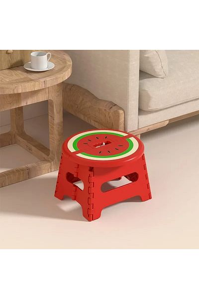 Choice 24.5x18x18cm Watermelon 2024 New Plastic Thickened Fold Stool Cartoon Creative Portable Low Stool Ou