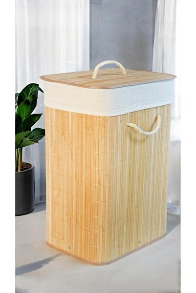 Bayev Bambu Çamaşır Sepeti - Katlanabilir Çamaşır Sepeti 700705