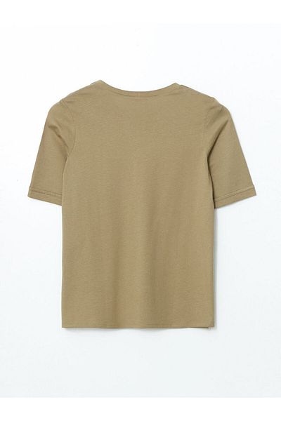 LC Waikiki Lcw Grace Khaki V-Neck Women's T-Shirt