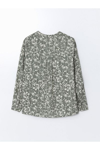 LC Waikiki Lcw Grace Khaki Women's Blouse with Escaped Collar and Flowers