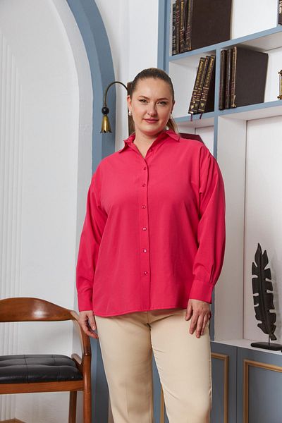 RMG Large Size Flowy Long Sleeve Shirt - Fushya