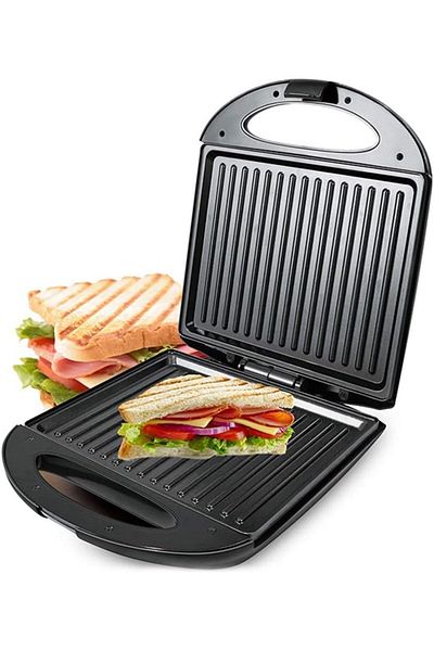 Super Wave 4 Slices Electric Panini Press Grill 1400W | Breakfast Sandwich Maker |Nonstick Two-Sided Hot Plates
