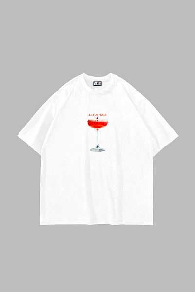 Sekizbiraltı Tricou alb oversize unisex - imprimat Lick My Chili
