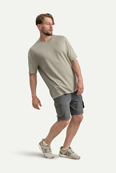 KAFT Unisex Oversize/ Relax Fit Basic T-Shirt - Μπέτον