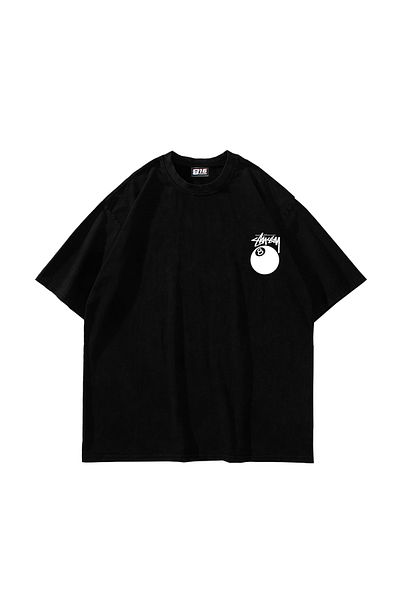 Sekizbiraltı στ. Μαύρο μπλουζάκι Unisex με στάμπα Eight Ball