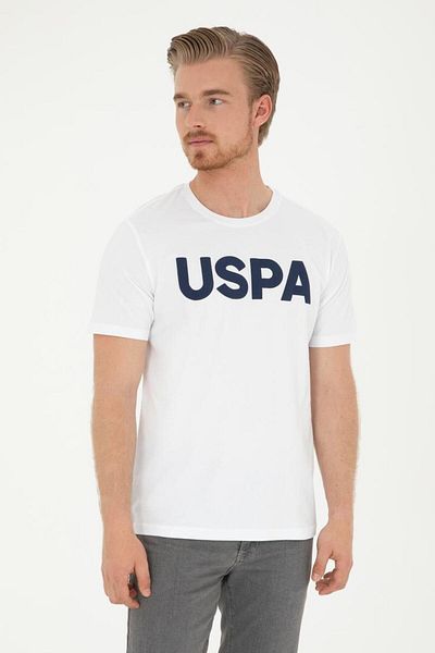 U.S. Polo Assn. U.S. Polo Assn. Tricou alb pentru bărbați cu gât crew G081SZ011.000. 1795459   DMLS