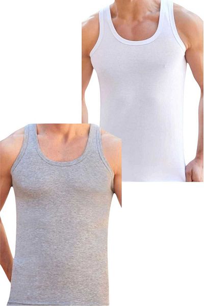 Uniquetrenders Men's Cotton 2 Colors 6 Pack Undershirts