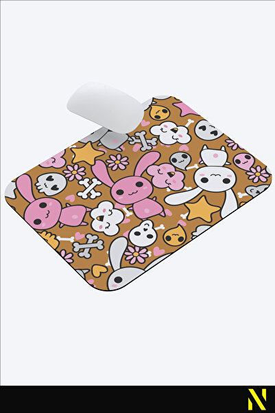 nilizma Симпатична подложка за мишка с мотив на заек, ергономична, с неплъзгаща се основа, за дома и офиса